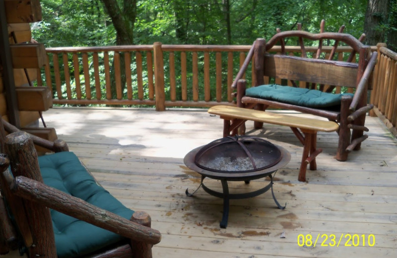 Cabin deck at Cabins in Hocking.