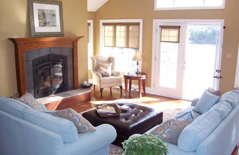 Cottage living room at All-Season Cottage Rentals.