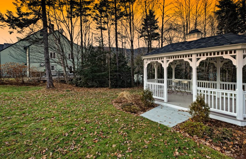 Outdoor gazebo at Waterville Valley Conference Center, adjacent to Silver Fox Inn.  