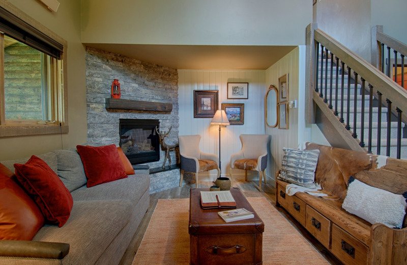 Cabin living room at Vista Verde Ranch.