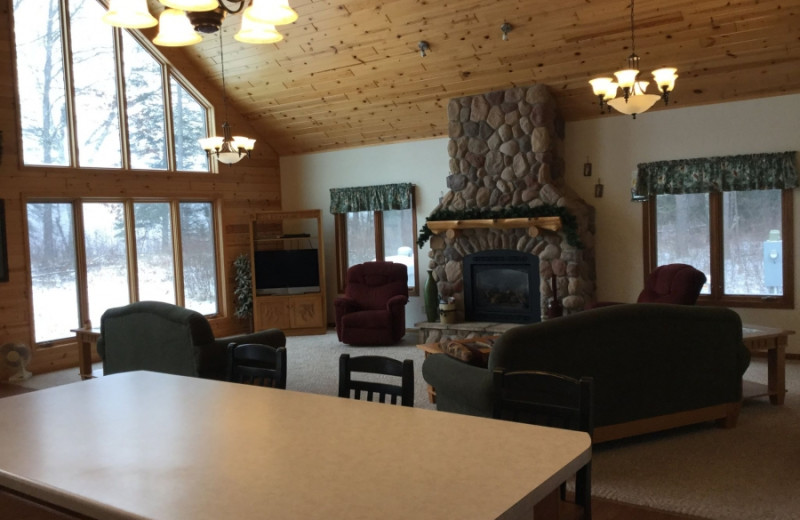 Cabin living room at Becker's Resort & Campground.