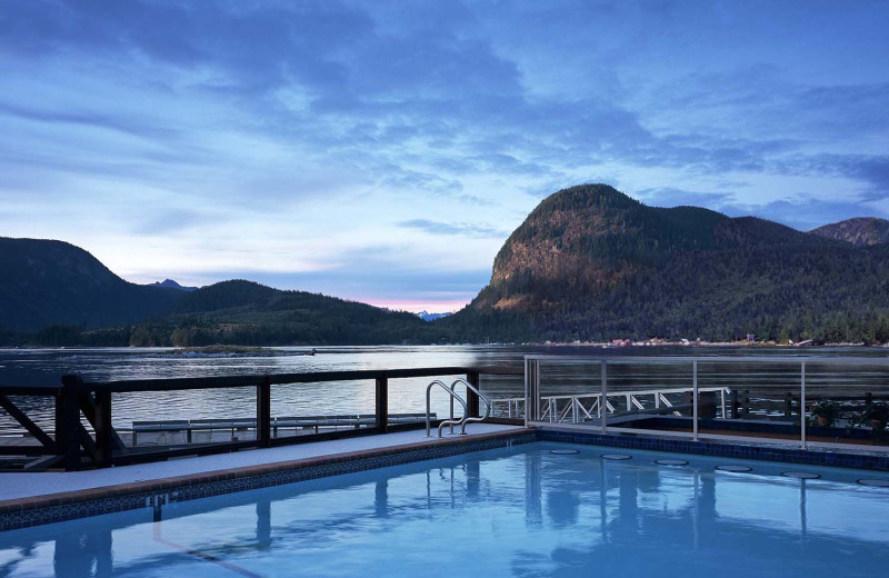 Outdoor pool at Sonora Resort and Conference Centre, Canada.