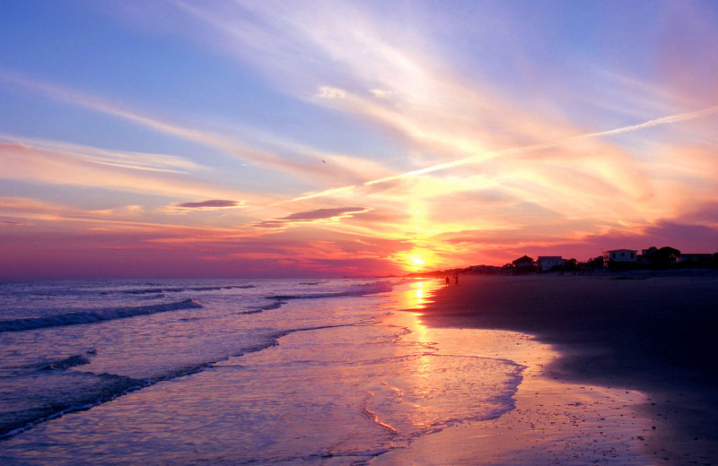 Beach sunrise at Ocean Isle Inn.