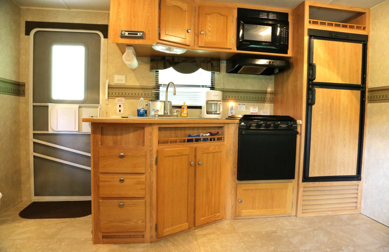 RV kitchen at Glen Ellis Family Campground.