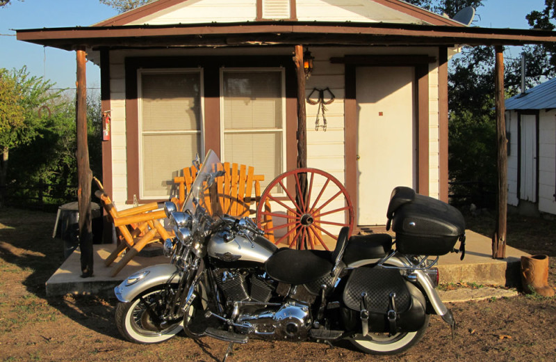 Cabin exterior at Twin Elm Ranch.