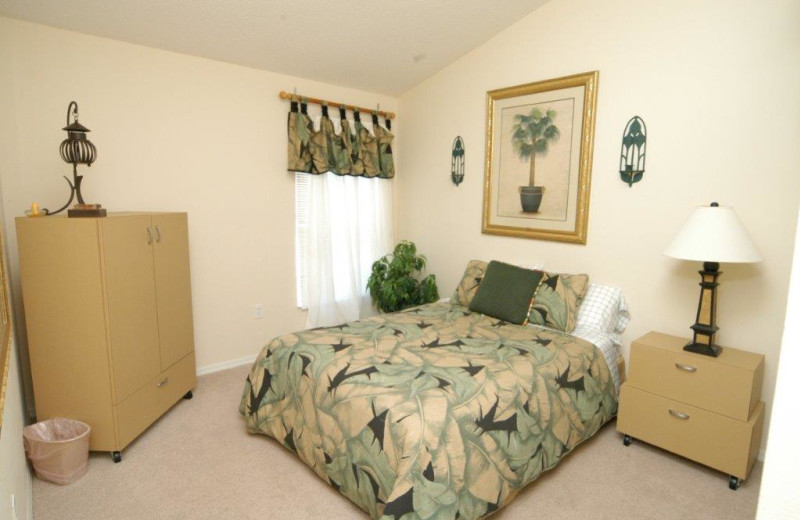 Vacation rental bedroom at Elite Vacation Homes.