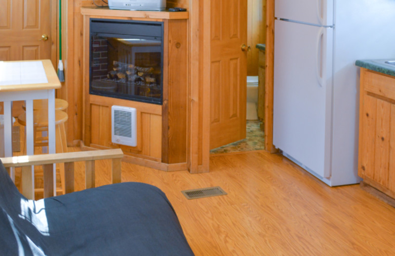 Cabin interior at Mark Twain Landing.