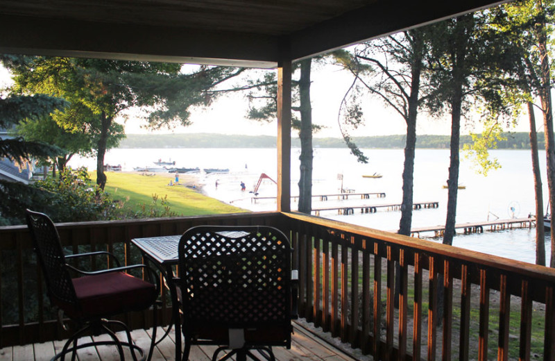 Cabin deck at Auger's Pine View Resort.