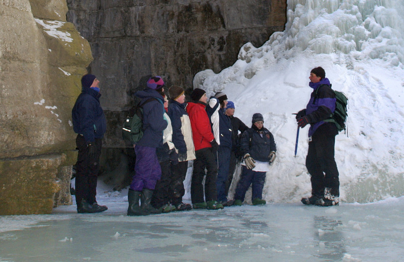 Ice walk near Gingerbread Cabin.