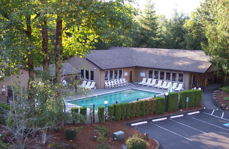 Outdoor pool at Whispering Woods Resort.