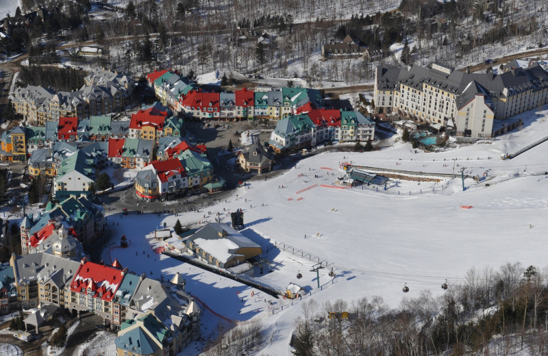 Aerial view of Fairmont Tremblant Resort.