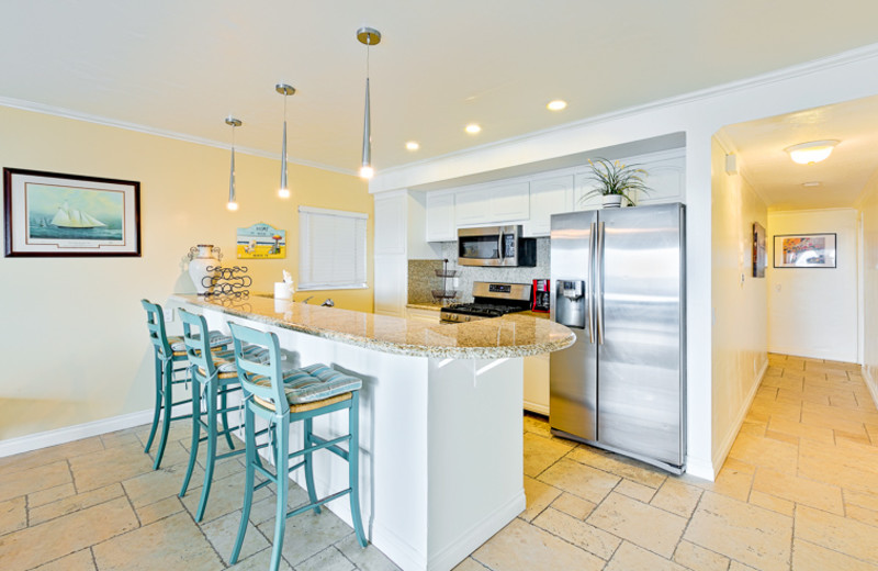 Rental kitchen at Seabreeze Vacation Rentals, LLC-Orange County.