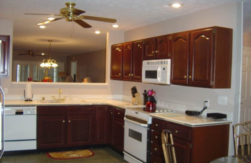 Condo kitchen at Big Bear Resort.