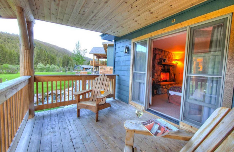 Balcony at Rainbow Ranch Lodge.