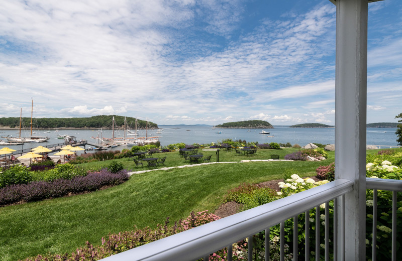 Guest balcony view at Bar Harbor Inn & Spa.