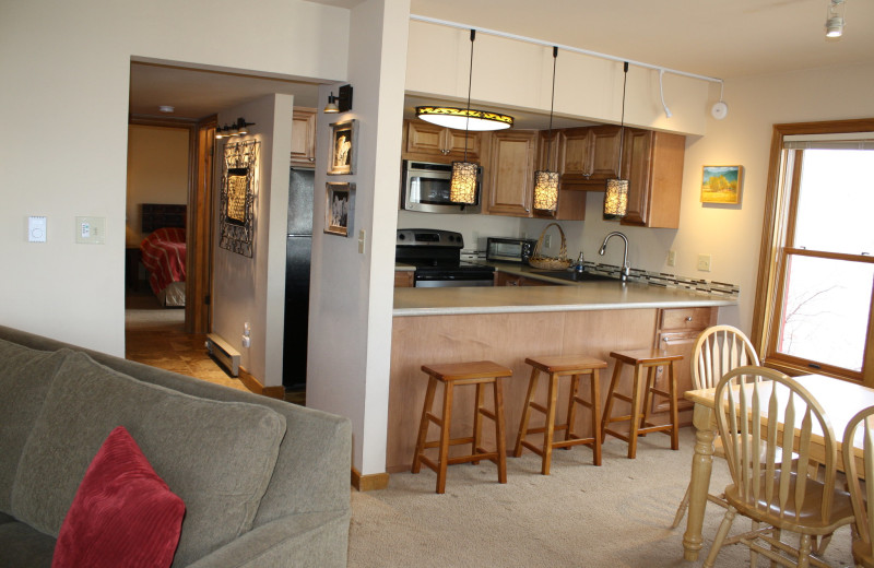 Guest kitchen at Ferringway Condominiums.