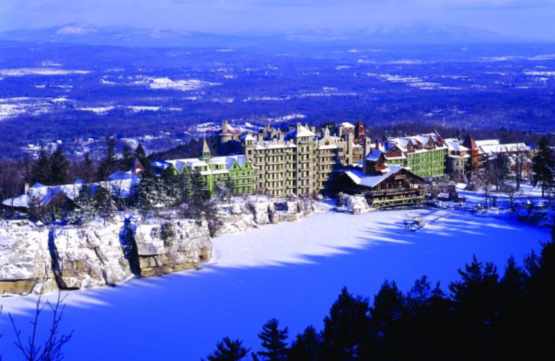 Aerial view of Mohonk Mountain House.