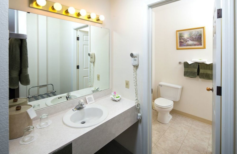 Guest bathroom at Alpen Rose Inn.