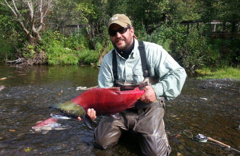Fishing at Salmon Catcher Lodge.