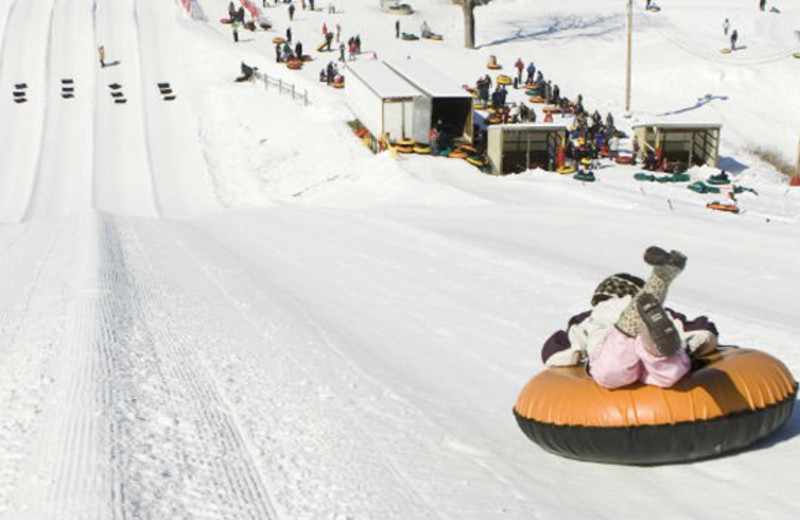 Snow tubing at Fernwood Resort.