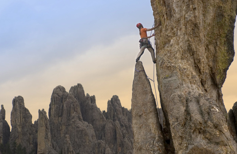 Rock climbing at Needles Highway near Summer Creek Inn & Spa.