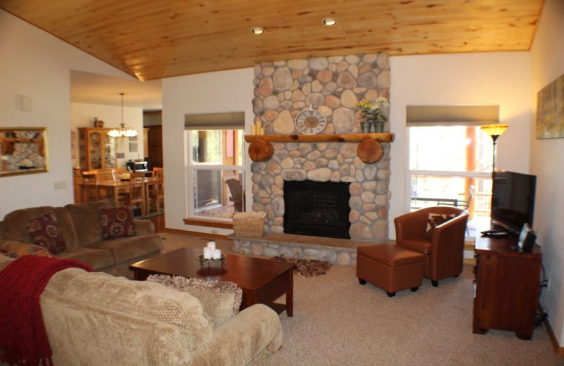 Rental living room with fireplace at Sunetha Property Management.