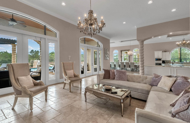 Rental living room at Reunion Vacation Homes.