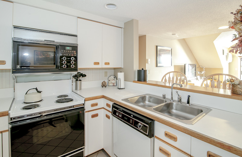 Guest kitchen at Rivergreen Resort.