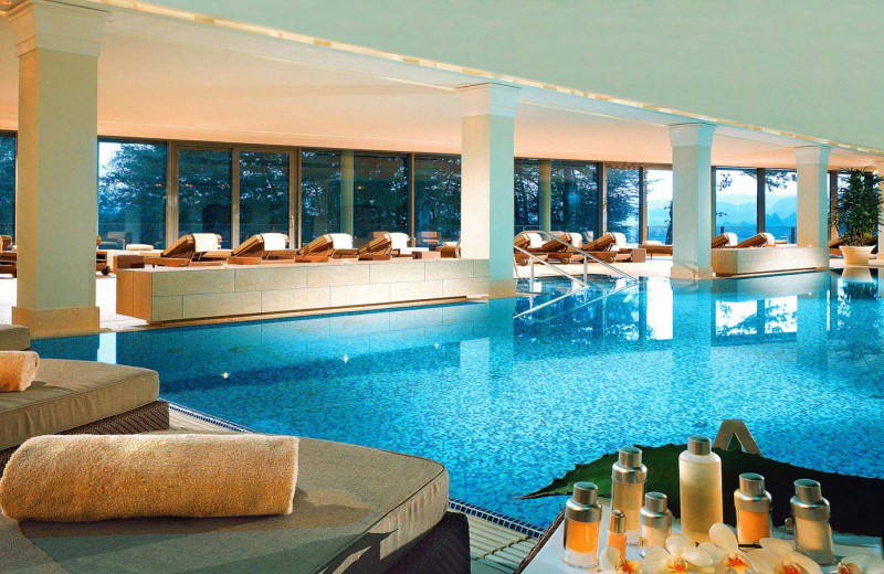 Indoor pool at Hotel Schloss Fuschl.