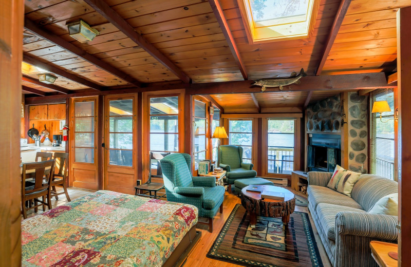 Cabin interior at Ludlow's Island Resort.