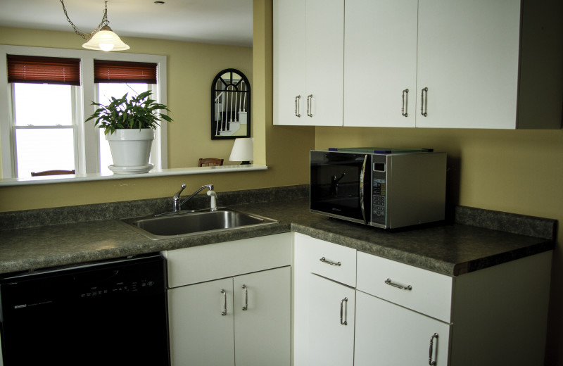 Vacation rental kitchen at Town Square Condominiums.
