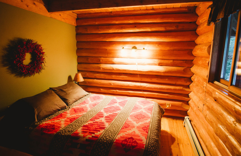 Cabin bedroom at Falcon Beach Ranch