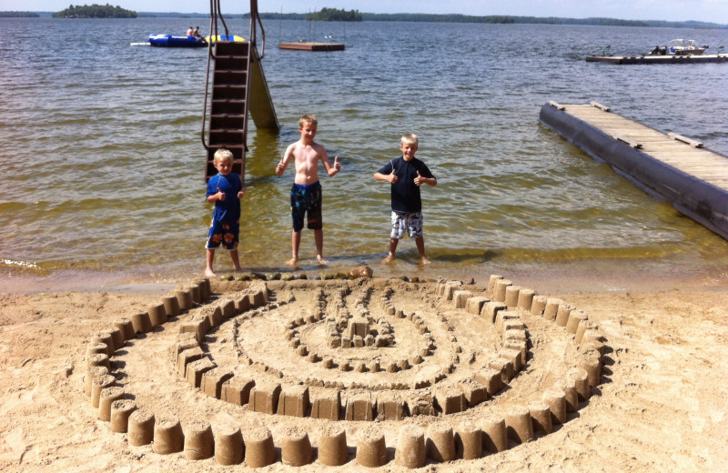 Beach at Cabin O'Pines Resort & Campground.