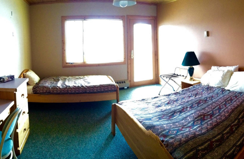 Guest room at Tyee Lake Lodge.