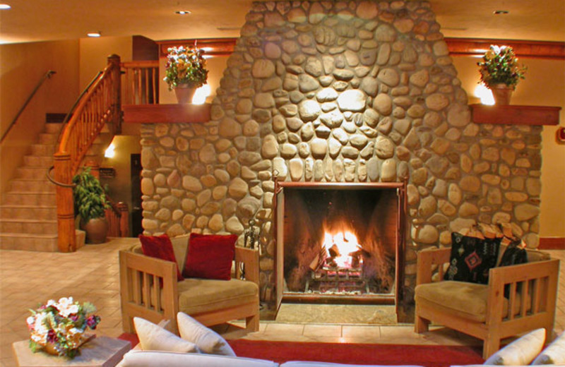 Fireplace suite at Banff Caribou Lodge.