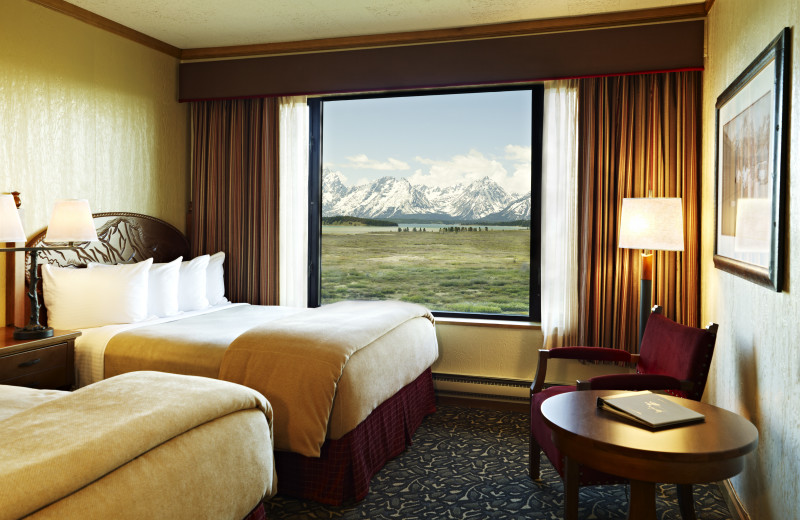 Guest bedroom at Jackson Lake Lodge.