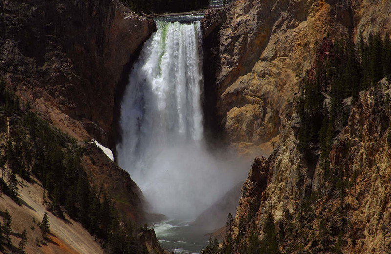 Yellow National Park waterfall near Yellowstone Gateway Inn.