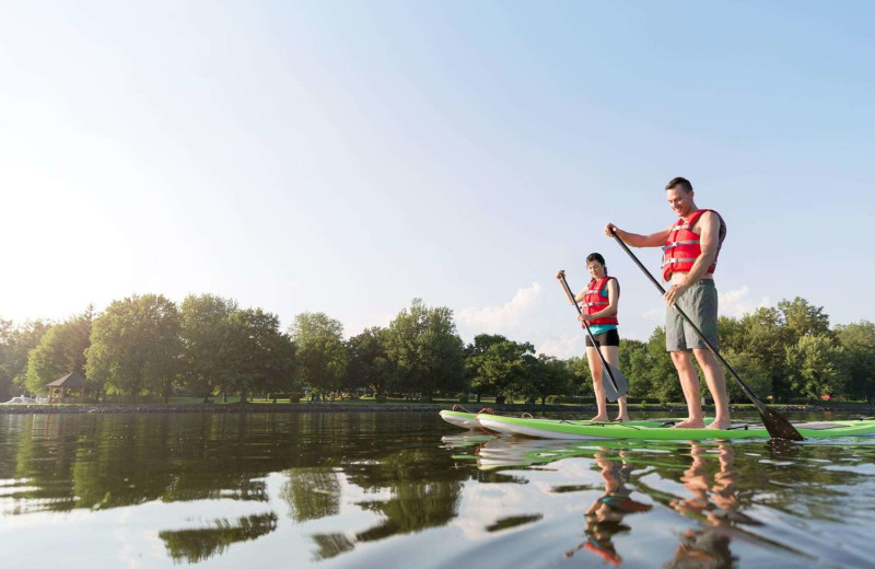 Paddle boarding at Fairmont Le Chateau Montebello.