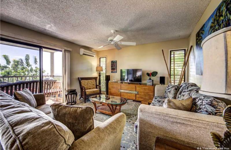 Rental living room at Vacation Rental Pros - Maui.
