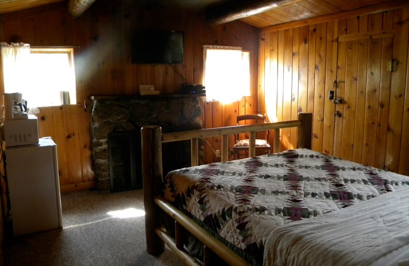 Cabin interior at Trail Shop Restaurant and Inn.