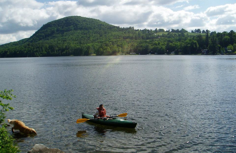 Kayaking at The Cabins on Harvey's Lake.