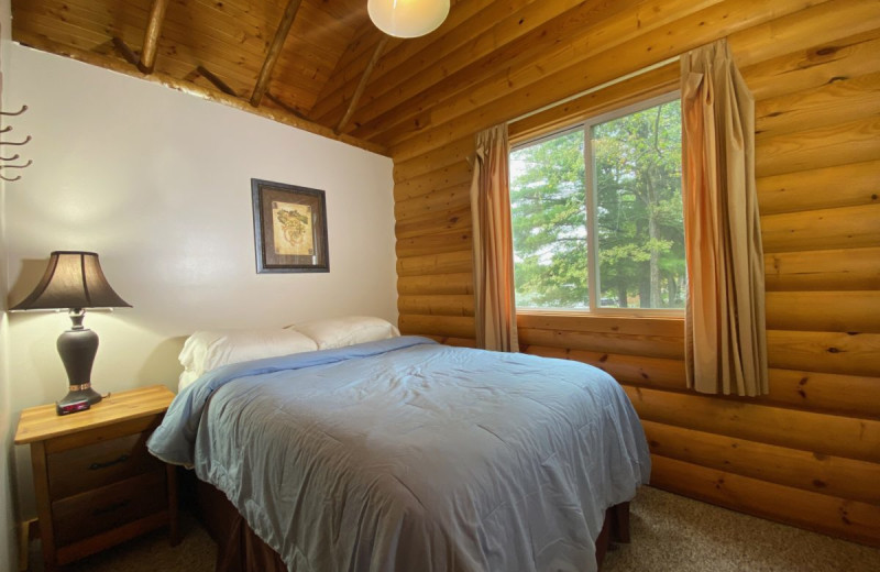 Cabin bedroom at Upper Cullen Resort.