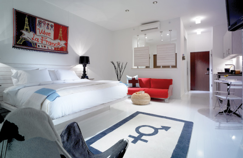 Guest room at Bungalow Hotel.