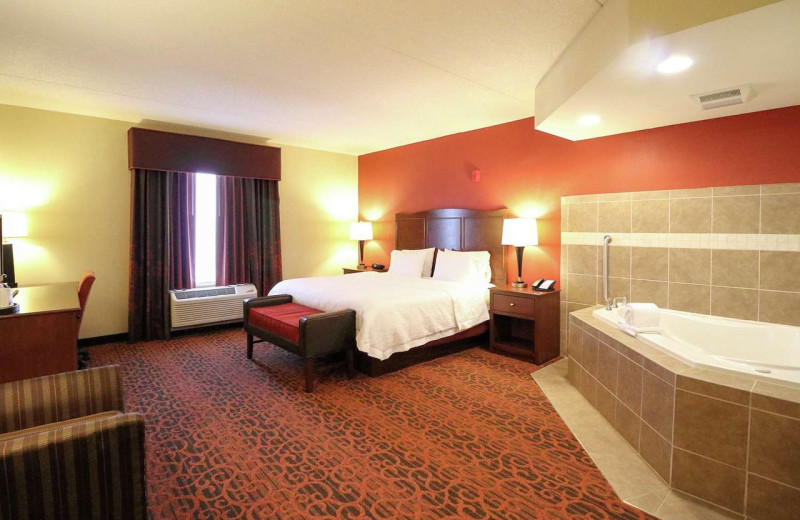 Guest room at Hampton Inn Columbus-South.