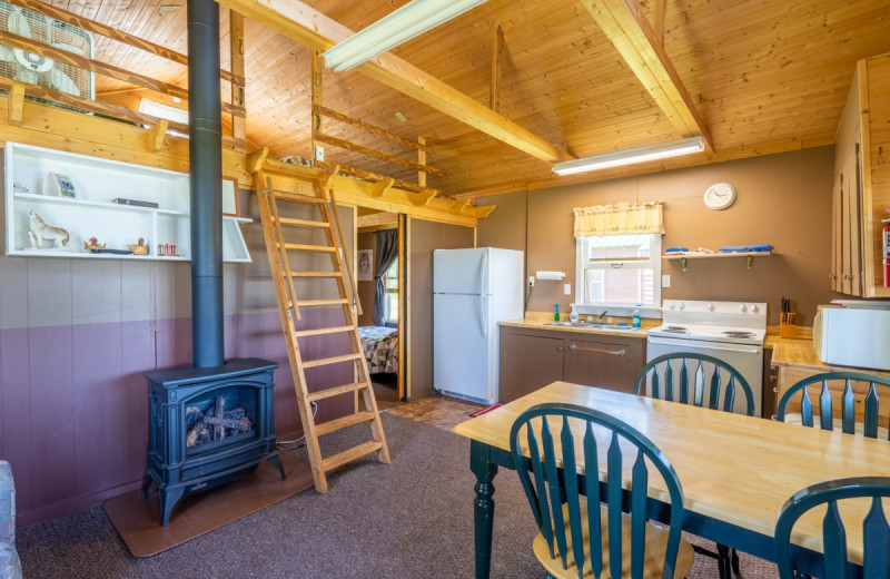 Cabin interior at Rising Eagle Resort.