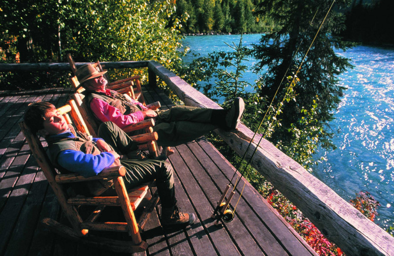Relaxing at Kenai Riverside Lodge.