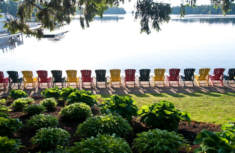 Lounging by the lake at Clevelands House.