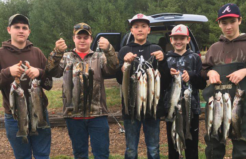 Fishing at Big Pine Trout Farm.