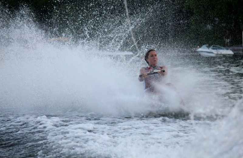 Water skiing at Cleveland's House.