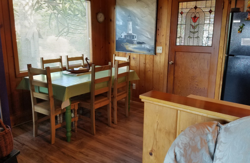 Rental dining room at Oceanfront Getaways.